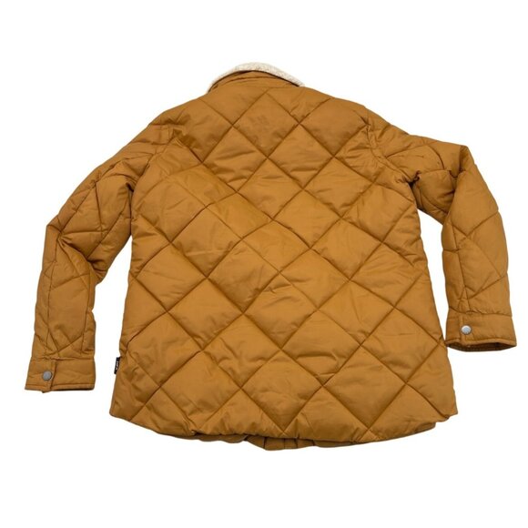 Womens HFX Quilted Jacket W/ Sherpa Collar Medium M Mustard Yellow Polyester - Picture 7 of 7